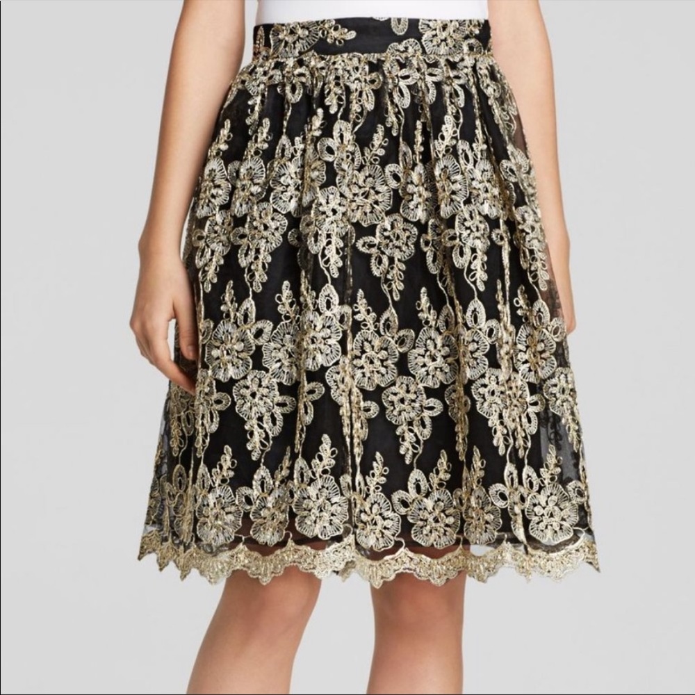 Sparkly embroidered scalloped skirt